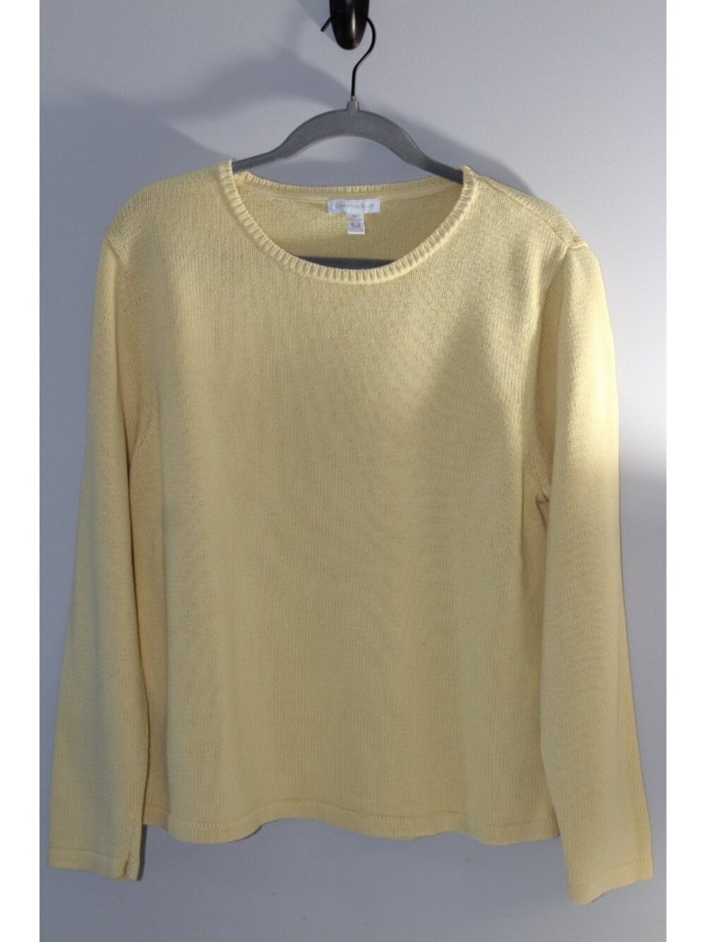 Charter Club Women's XL Pullover Long Sleeve Sweater Yellow EUC 100% Pima Cotton